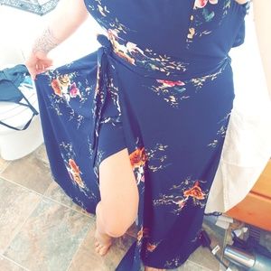 Navy blue floral dress